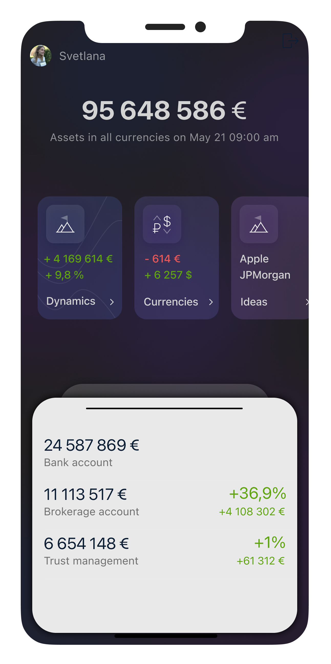 Alfa Private banking interface