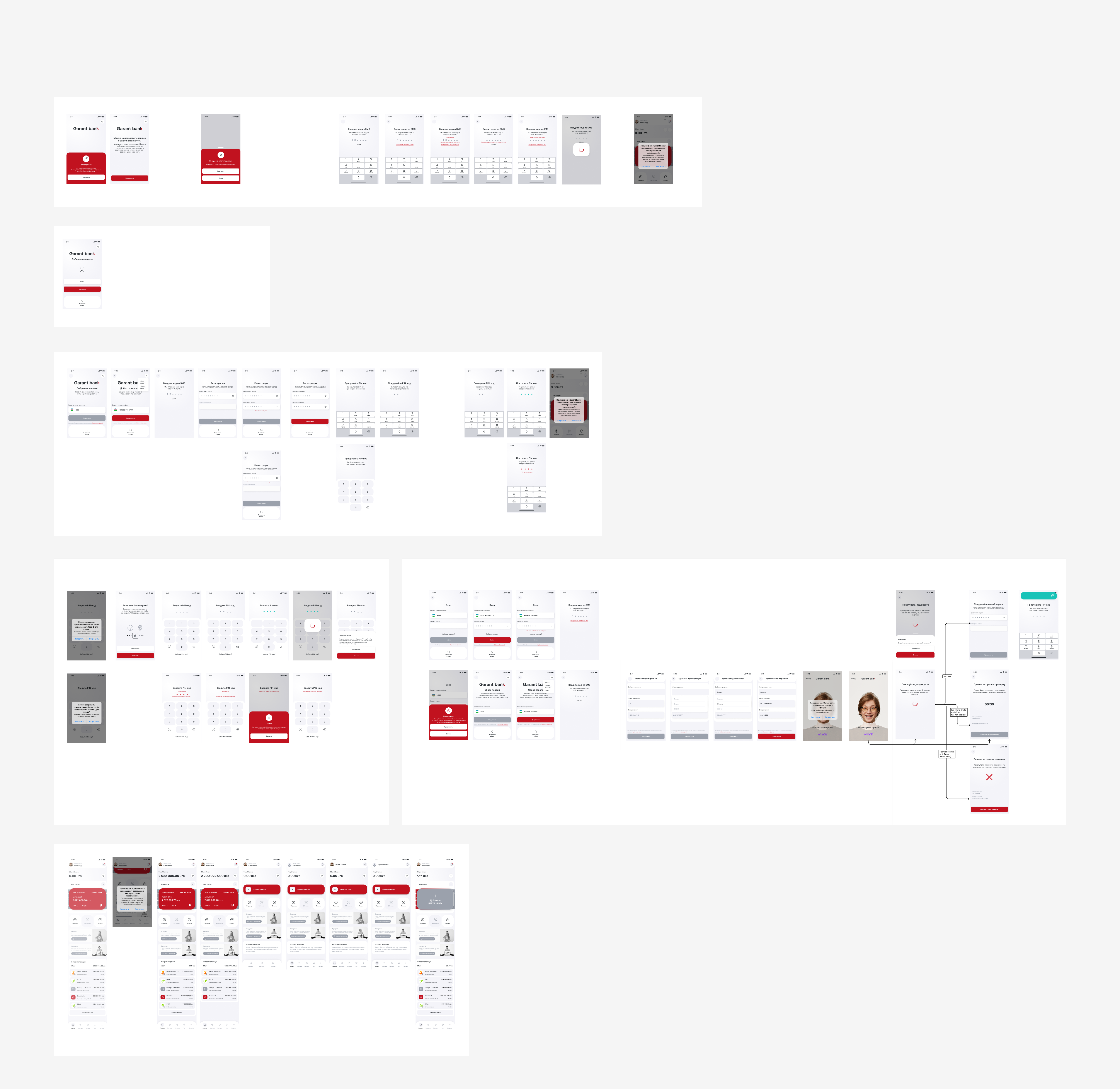 Registration, sign-in, identity verification and home screens