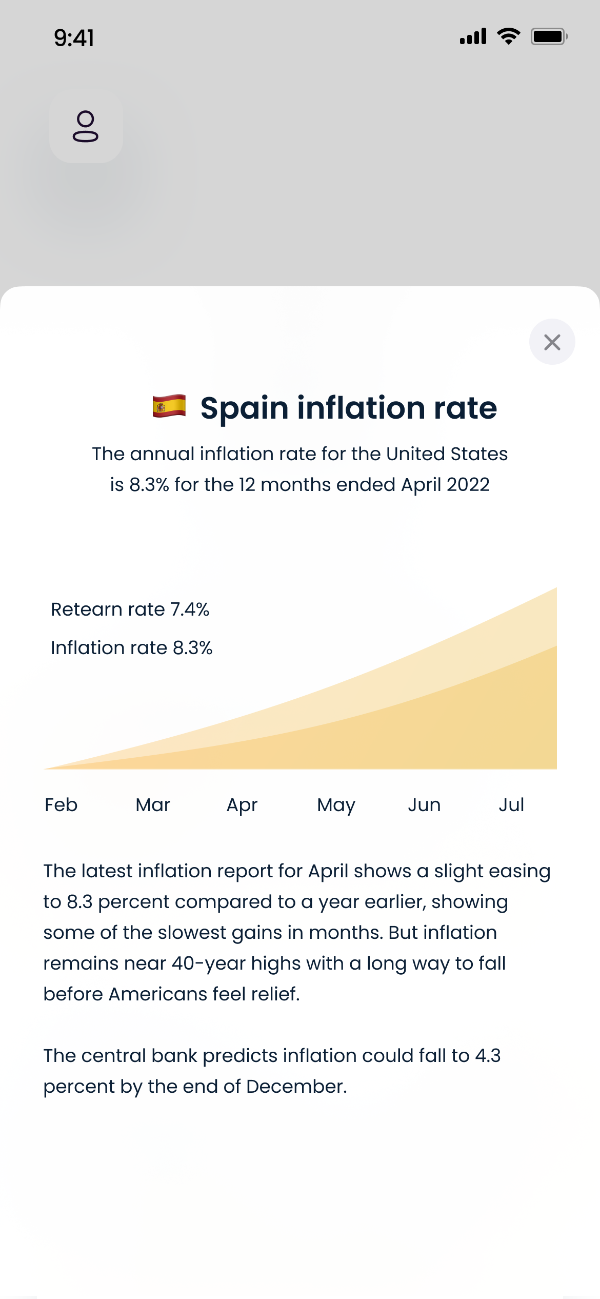 Localised inflation information for Spain