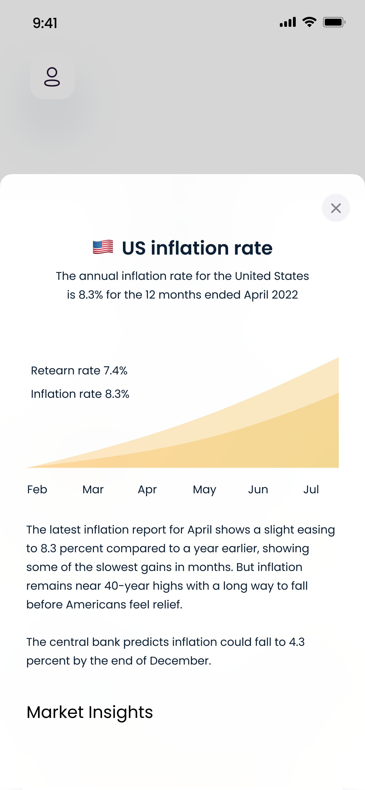 US inflation and Retearn return comparison