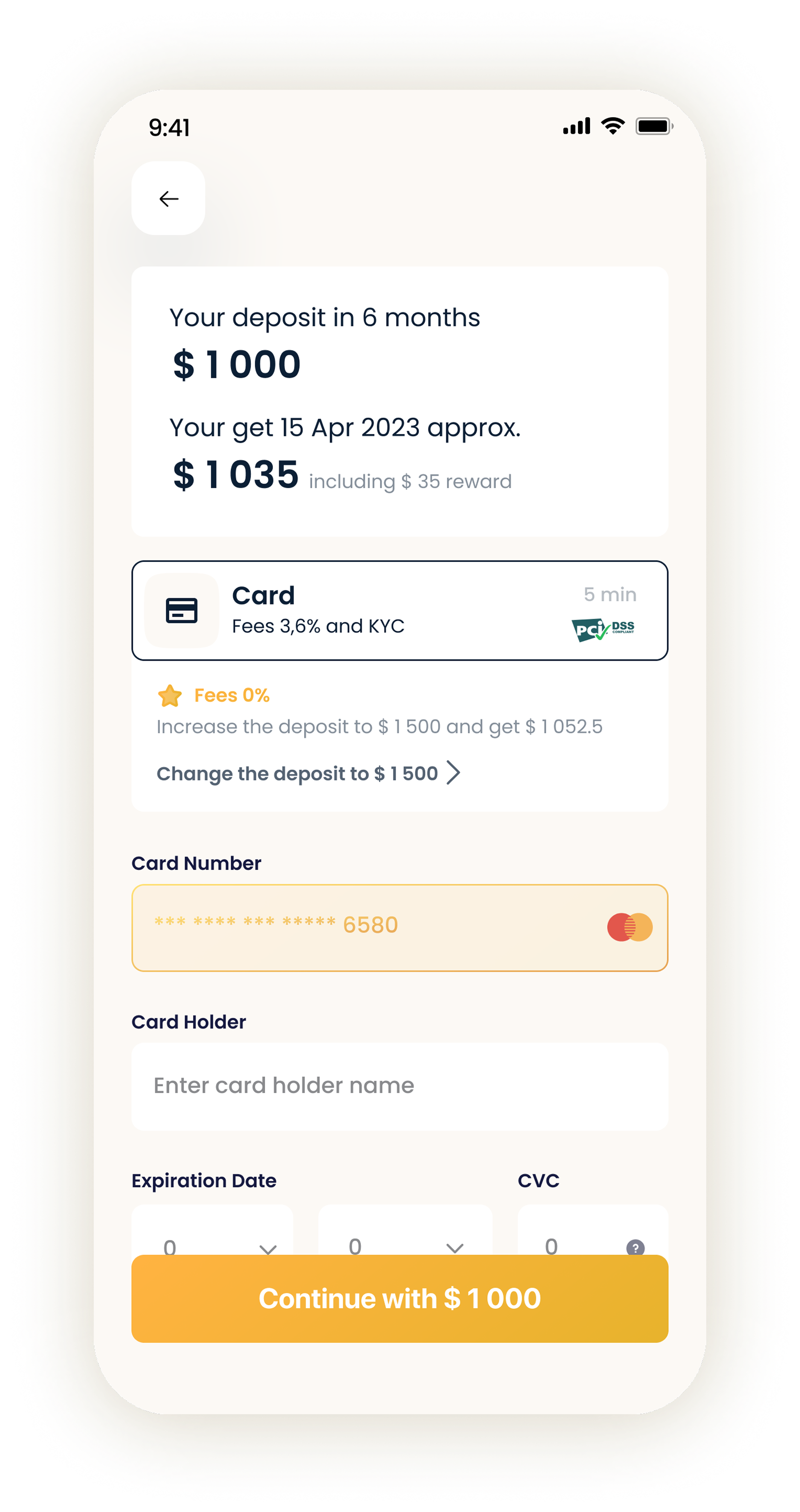 Retearn card payment method and fee exploration